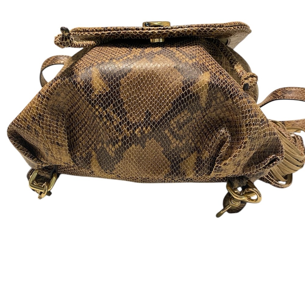 Snakeskin Patterned Tan Backpack - Picture 2 of 8